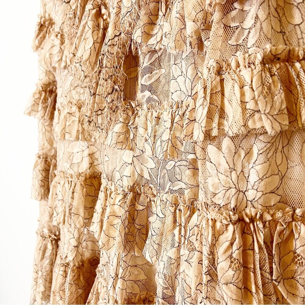 Alice McCall Calypso Mini Dress Lace Ruffle Mock Neck US 2 - Picture 6 of 14